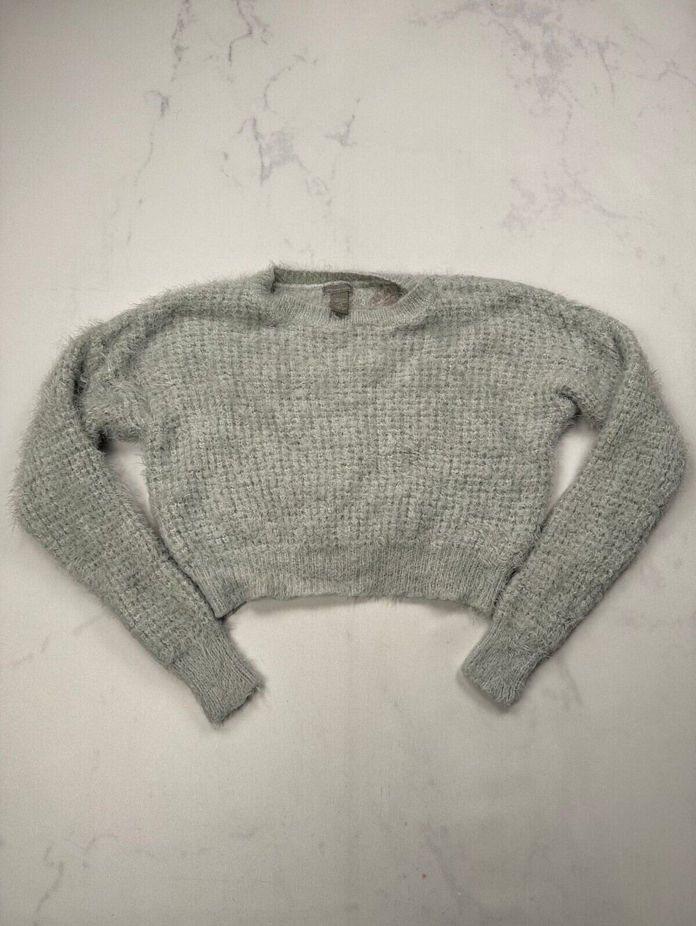 Charlotte Russe Sweater Sweater Gray Modern Cropped - Womens XS